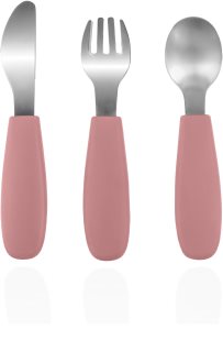 Zopa Silicone Children's Cutlery tacâmuri pentru copii 6 m+ Old Pink 3 buc