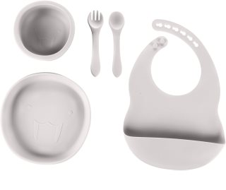 Zopa Silicone Set serviciu de masă pentru copii pentru copii Dove Grey 1 buc