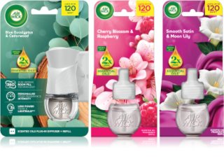 Air Wick Cherry Blossom & Rasberry Blue Eucalyptus & Cedarwood Essential Oils Smooth Satin & Moon Li luftfräschare
