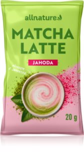Allnature Matcha Latte Jahoda prášek pro přípravu nápoje