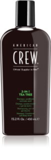American Crew Hair & Body 3-IN-1 Tea Tree champú, acondicionador y gel de ducha 3 en 1 para hombre