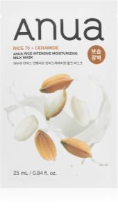 Anua Rice Intensive Moisturizing Milk Mask masque nourrissant en tissu éclat et hydratation 25 ml