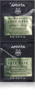 Apivita Express Beauty Green Clay καθαριστική και λειαντική μάσκα με πράσινο άργιλο