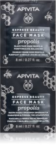 Apivita Express Beauty Propolis καθαριστική μαύρη μάσκα για λιπαρή επιδερμίδα