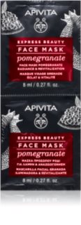 Apivita Express Beauty Pomegranate відновлююча та освітлююча маска для шкіри обличчя
