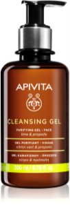 Apivita Cleansing Propolis & Lime τζελ καθαρισμού για μικτή και λιπαρή επιδερμίδα