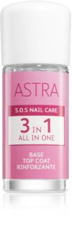 Astra Make-up S.O.S Nail Care 3 in 1 Bas- och topptäckande nagellack