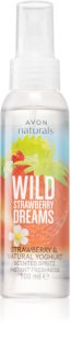 Avon Naturals Wild Strawberry Dreams spray pentru corp cu aroma de capsuni