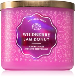 Bath & Body Works Wildberry Jam Donut aromatizēta svece ar ēteriskajām eļļām