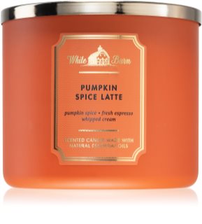 Bath & Body Works Pumpkin Spiced Latte Duftkerze   mit ätherischen Öl