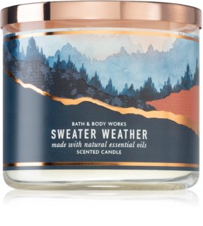 Bath & Body Works Sweater Weather vela perfumada  con aceites esenciales I.