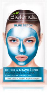 Bielenda Metallic Masks Blue Detox detoksikacijska i hidratantna maska za suho i osjetljivo lice