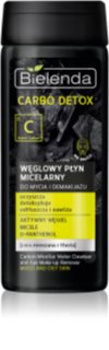 Bielenda Carbo Detox Active Carbon мицеларна почистваща вода с активен въглен за лице и околоочната зона за смесена и мазна кожа
