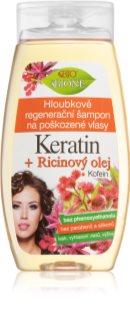 Bione Cosmetics Keratin + Ricinový olej tiefenwirksames regenerierendes Shampoo für das Haar
