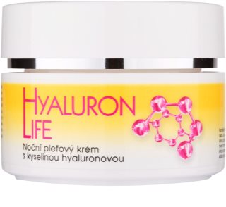 Bione Cosmetics Hyaluron Life нічний крем для шкіри обличчя з гіалуроновою  кислотою