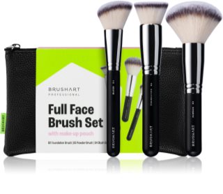 BrushArt Professional Full Face brush set with makeup pouch børstesæt med pose Sort