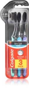 Colgate Slim Soft Active toothbrushes with activated charcoal - soft 3 pc