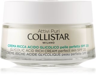 Collistar Attivi Puri Glycolic Acid Rich Cream cremă hrănitoare pentru a restabili densitateai pielii cu efect de strălucire