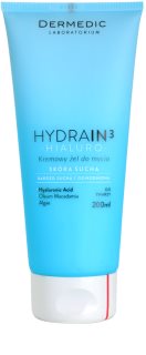 Dermedic Hydrain3 Hialuro gel de limpeza cremoso para pele seca desidratada
