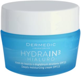 Dermedic Hydrain3 Hialuro creme de hidratação profunda SPF 15