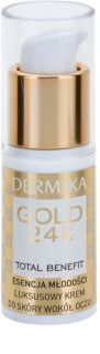 Dermika Gold 24k Total Benefit luxuoso creme rejuvenescedor para o contorno dos olhos