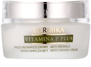 Dermika Vitamina P Plus creme hidratante antirrugas para a pele sensível com tendência a aparecer com vermelhidão