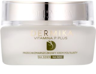 Dermika Vitamina P Plus creme antirrugas para a pele sensível com tendência a aparecer com vermelhidão