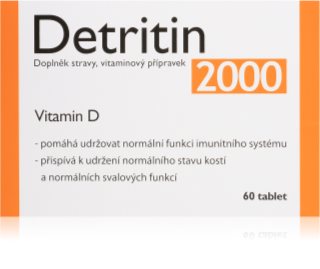 Detritin 2000 IU Vitamin D suplement diety wspomagający zdrowie układu mięśniowo-szkieletowego