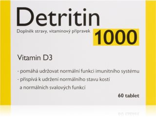 Detritin 1000 IU Vitamin D3 suplement diety wspomagający zdrowie układu mięśniowo-szkieletowego