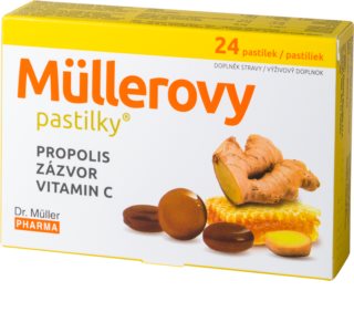 Dr. Müller Müllerovy pastilky® propolis, imbir i witamina C suplement diety dla maksymalnego wzmocnienia odporności