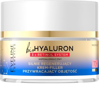 Eveline Cosmetics Bio Hyaluron 3x Retinol System Intensīvas iedarbības reģenerējošs krēms 70+