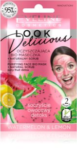 Eveline Cosmetics Look Delicious Watermelon & Lemon Fugtgivende og lysnende maske til træt hud