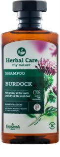 Farmona Herbal Care Burdock champô para couro cabeludo oleoso e pontas secas