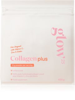 Glow25 Collagen Plus colágeno hidrolizado con vitamina C, biotina y zinc 450 g