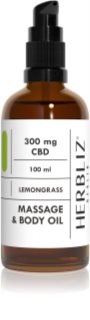 Herbliz CBD Massage Oil Lemongrass masážní olej s CBD