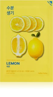 Holika Holika Pure Essence Lemon Mīkstinoša un atsvaidzinoša auduma sejas maska ar C vitamīnu 20 ml