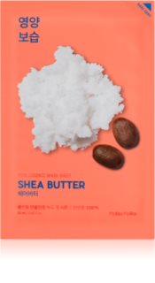 Holika Holika Pure Essence Shea Butter itin drėkinanti ir maitinanti tekstilinė veido kaukė 23 ml