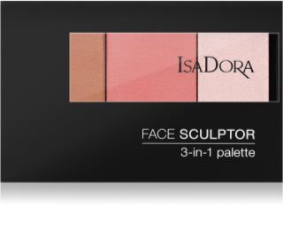 IsaDora Face Sculptor 3-in-1 Palette λαμπρυντική και μπρονζερ παλέτα