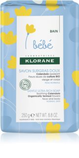 Klorane Bébé Calendula подхранващ сапун за деца от раждането им