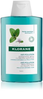 Klorane Aquatic Mint champô de limpeza desintoxicante para cabelo exposto à poluição