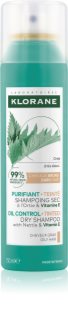 Klorane Nettle șampon uscat pentru păr gras și închis la culoare 150 ml