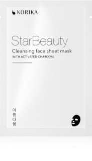 KORIKA StarBeauty очищувальна косметична марлева маска з активним вугіллям