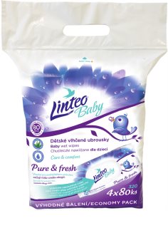 Linteo Baby Pure & Fresh нежни мокри кърпички за бебета големи опаковки