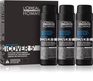 L’Oréal Professionnel Homme Cover 5' tónovací barva na vlasy 3 ks