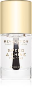 Makeup Revolution Speed & Shine швидковисихаючий лак для нігтів прозорий