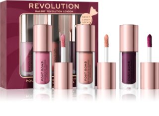 Makeup Revolution Pout Bomb sada lesků na rty (s vitamínem E)
