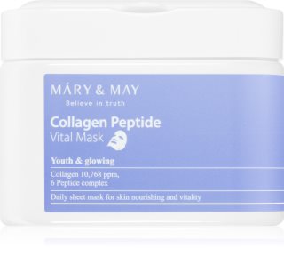 Mary&May Collagen Peptide Vital Mask sheet mask set with anti-ageing effect 30 pc