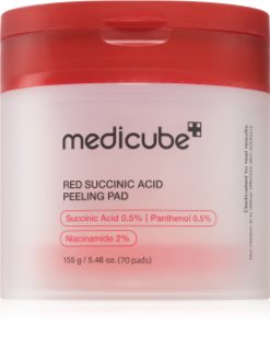 medicube Red Succinic Acid Peeling Pad eksfoliaciniai diskeliai probleminei odai 70 vnt.