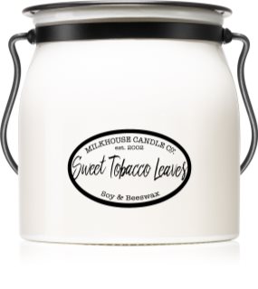 Milkhouse Candle Co. Creamery Sweet Tobacco Leaves scented candle Butter Jar