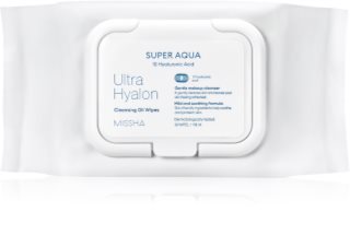 Missha Super Aqua 10 Hyaluronic Acid Rengörande och sminkborttagande servetter